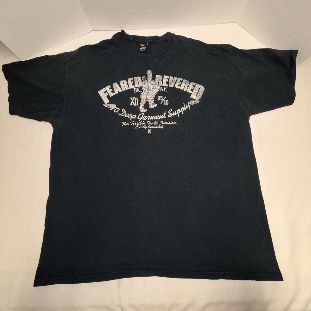 10 Deep Graphic T-Shirt Black XL Made in USA Distressed Adult Theme Cotton